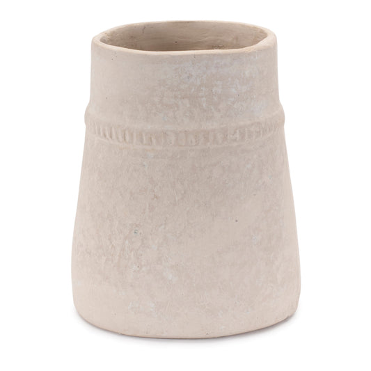 7" Beige Round Resin Table Vase - Loft&Timber