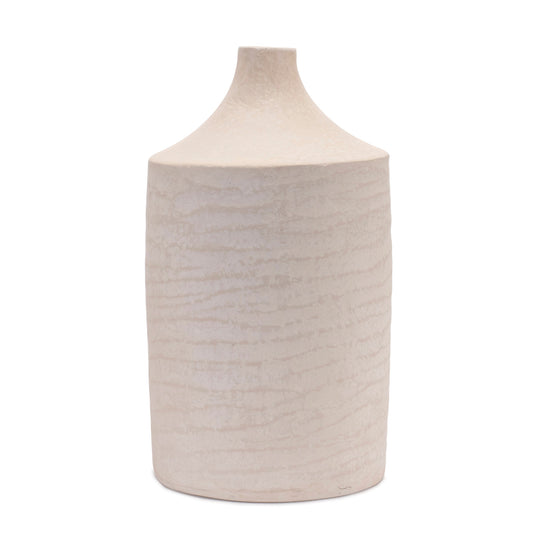 18" Beige Round Resin Floor Vase - Loft&Timber