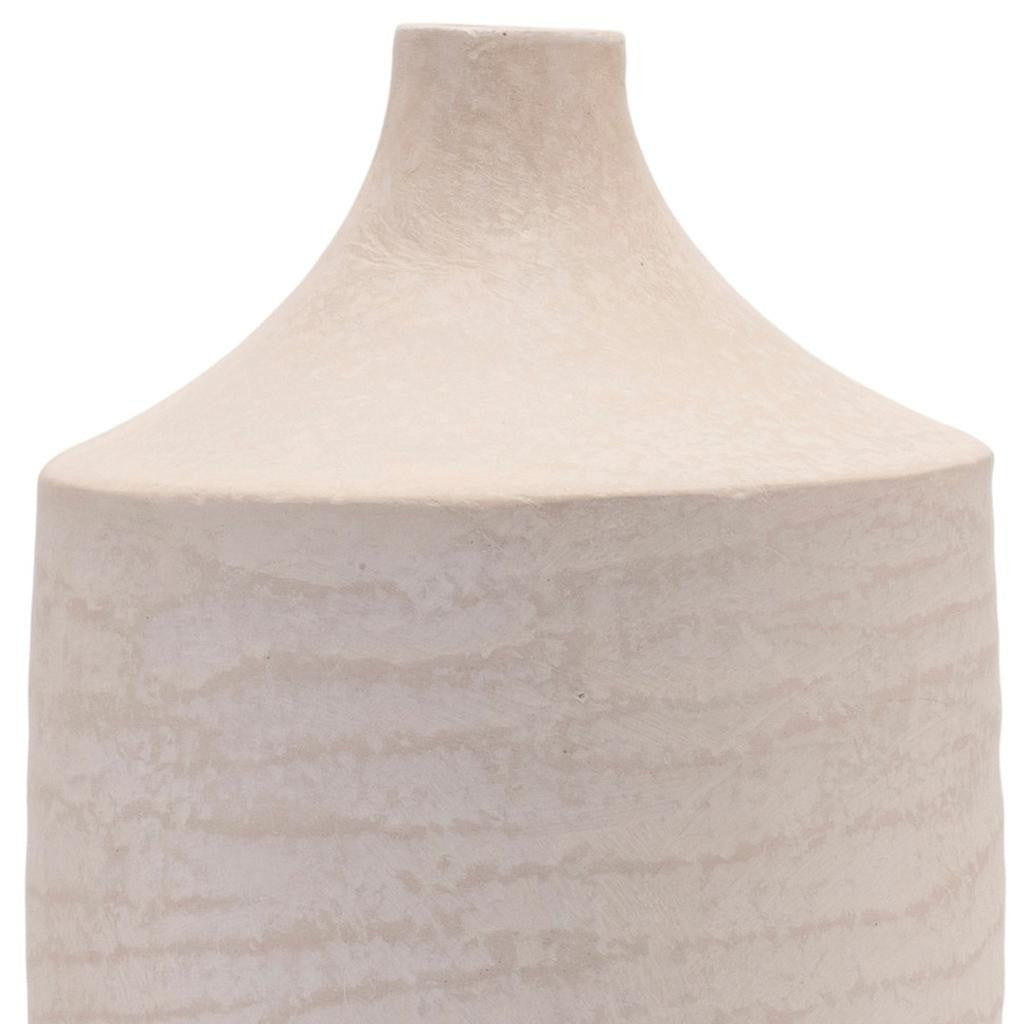18" Beige Round Resin Floor Vase - Loft&Timber