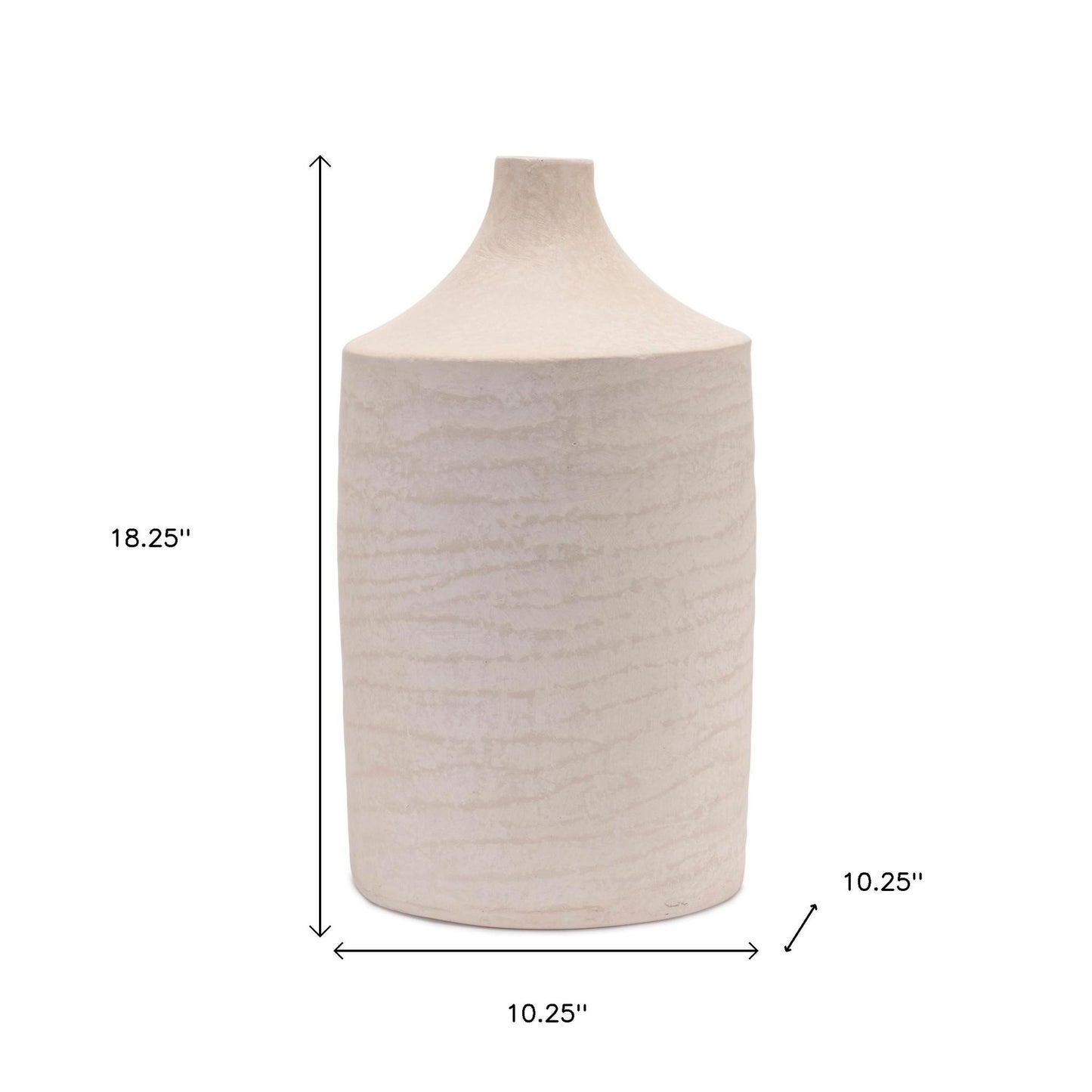 18" Beige Round Resin Floor Vase - Loft&Timber