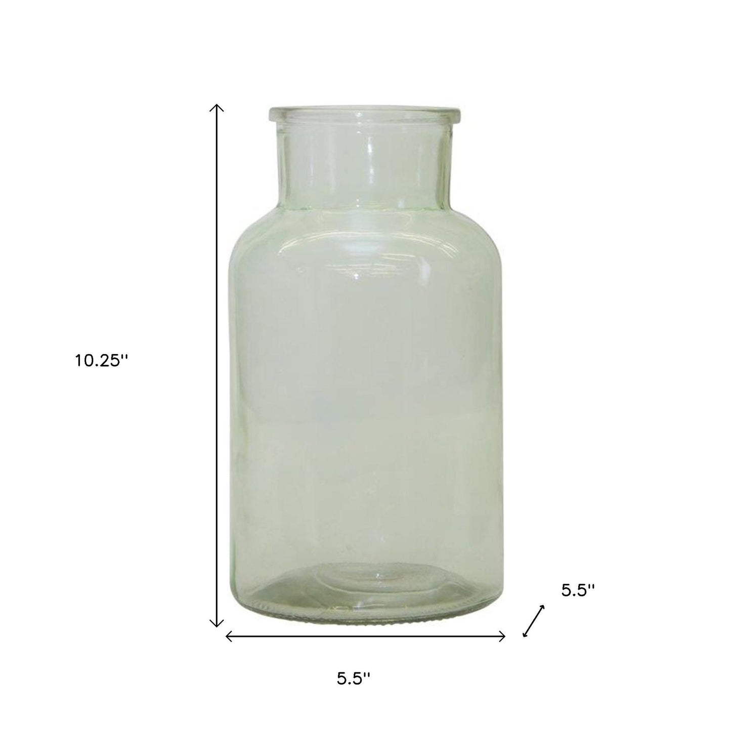 10" Green Round Glass Table Vase - Loft&Timber