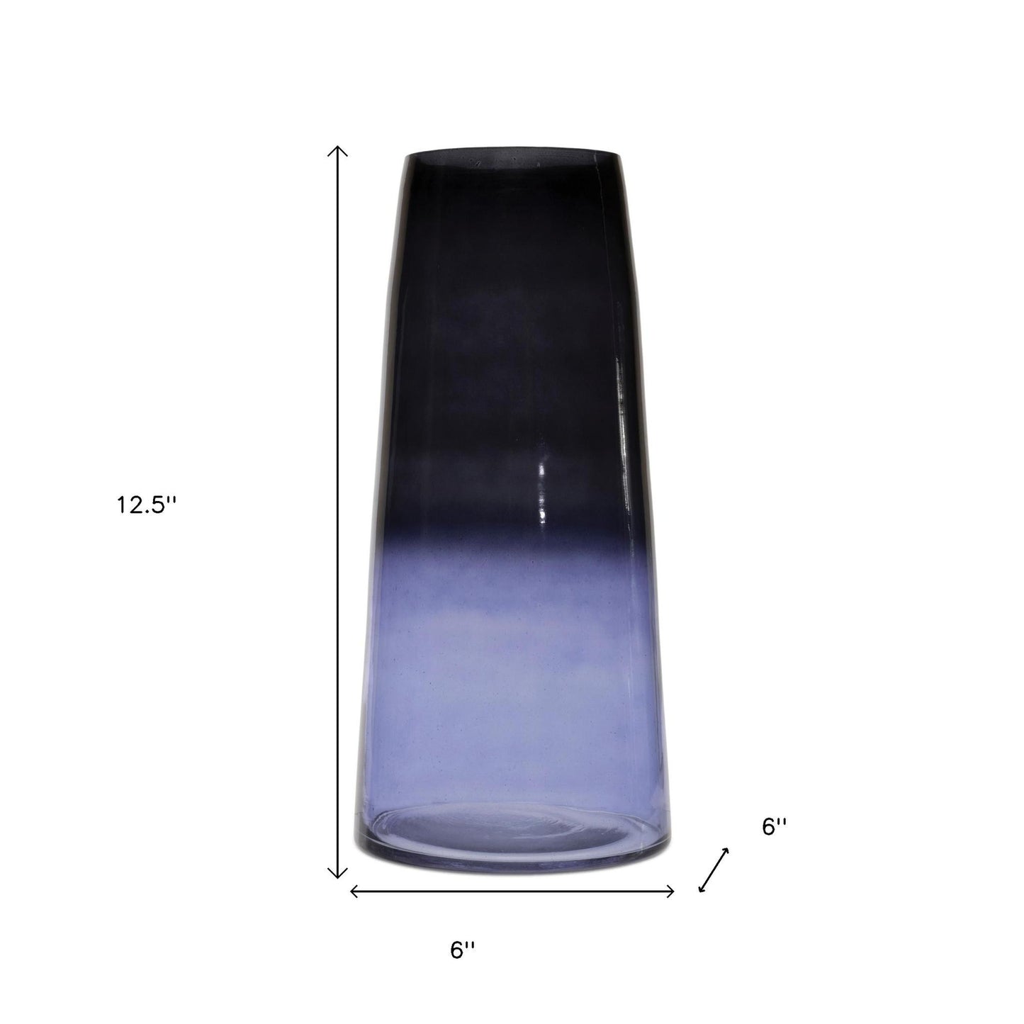 13" Blue Round Glass Table Vase - Loft&Timber