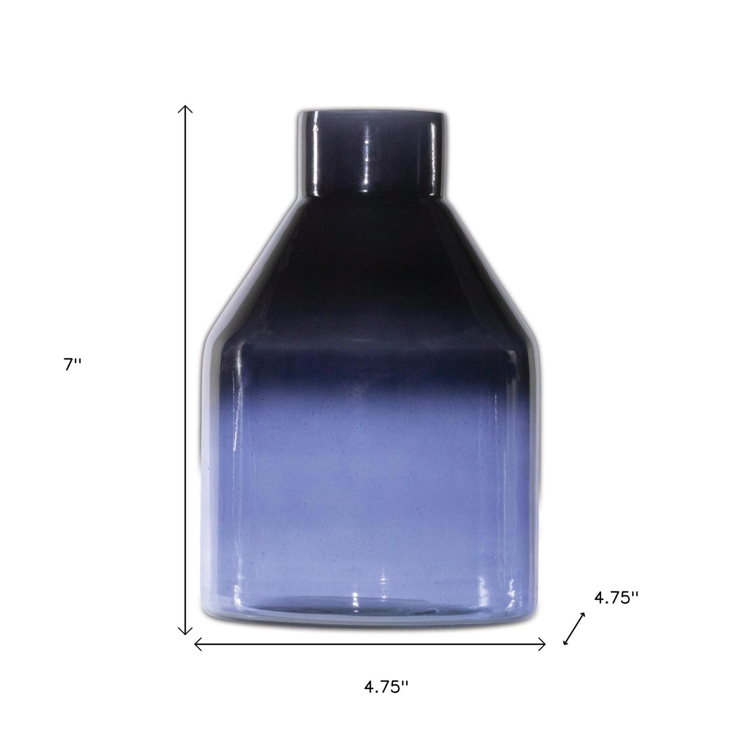 7" Blue Round Glass Table Vase - Loft&Timber