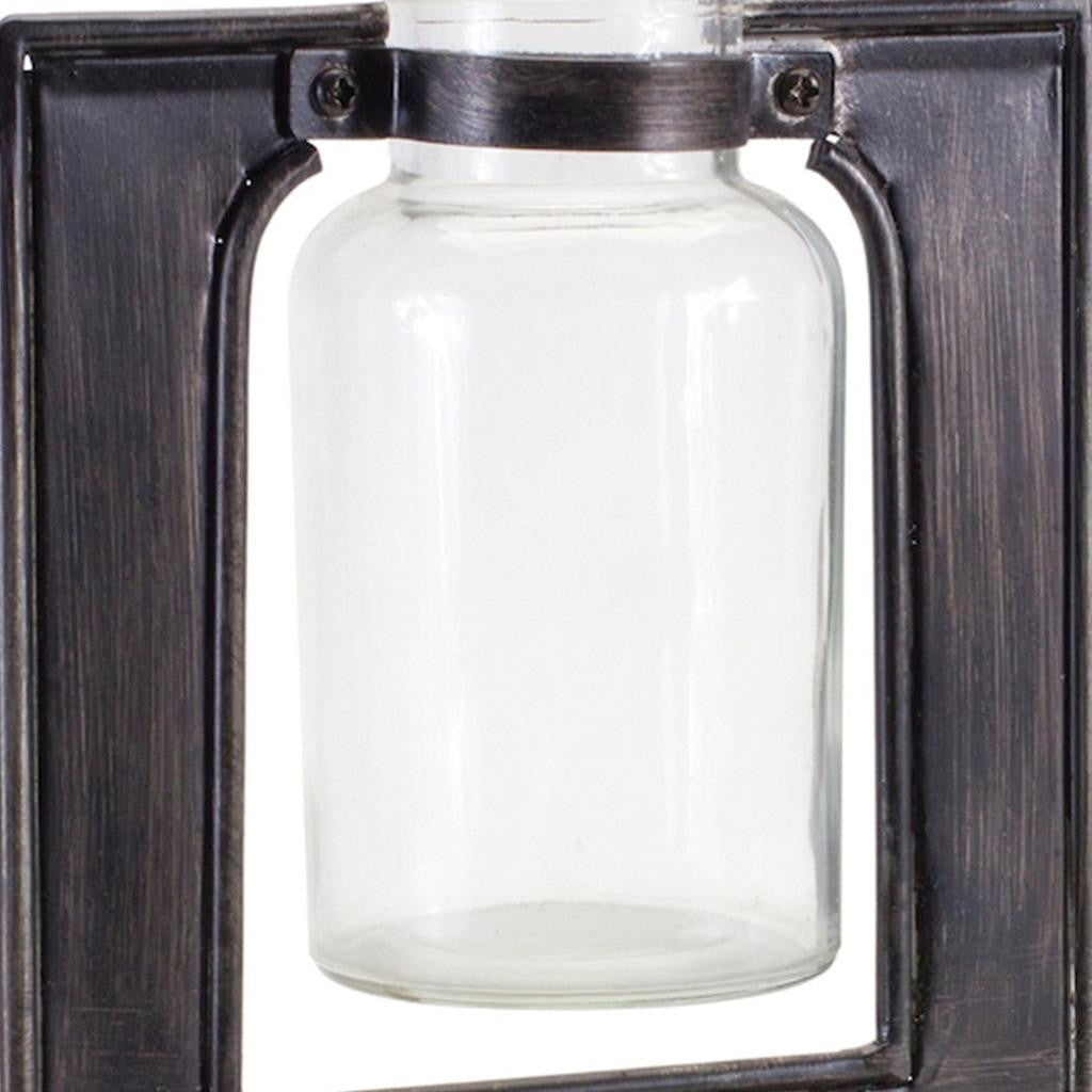 8" Black Round Metal Table Vase - Loft&Timber