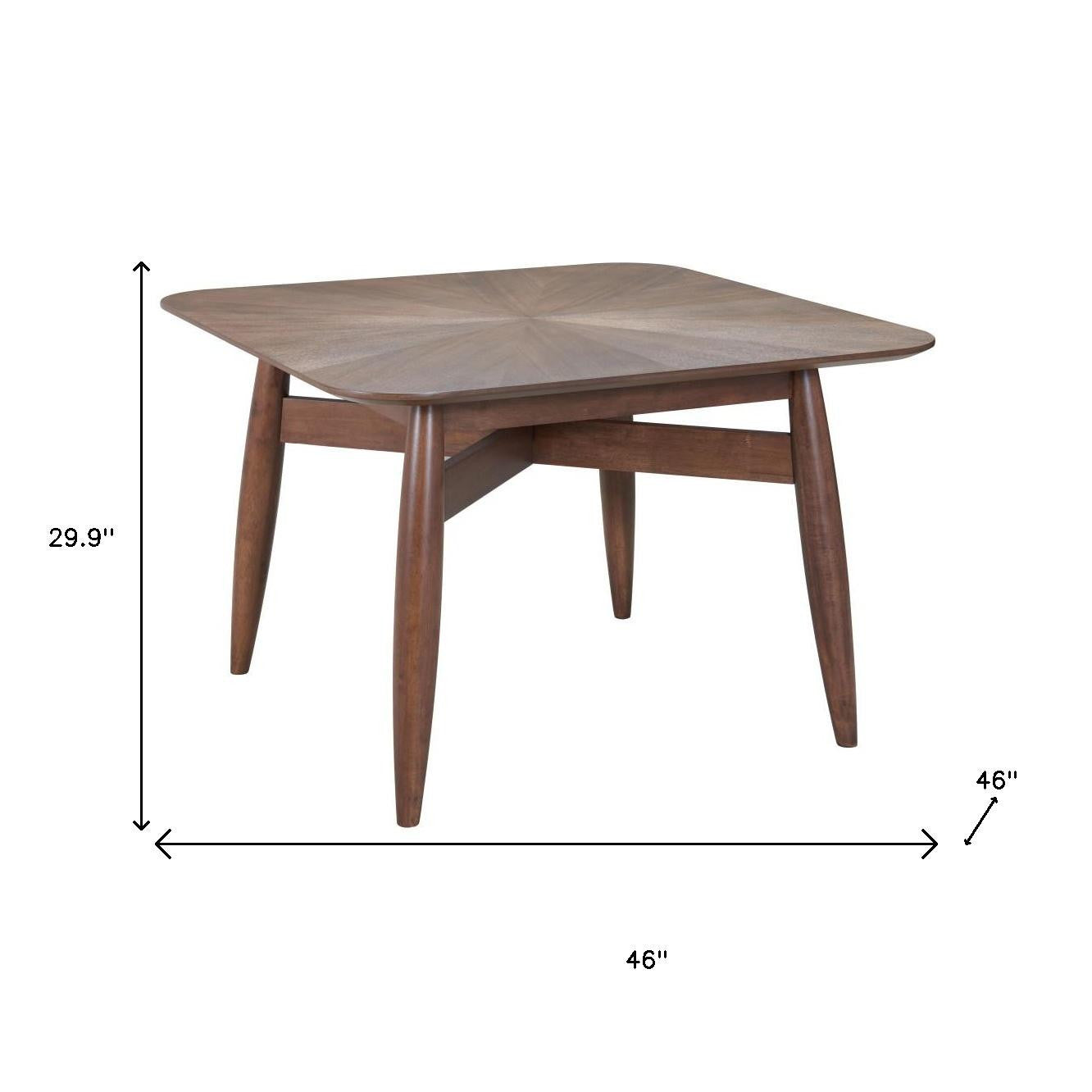 46" Espresso Solid Wood Square Dining Table - Loft&Timber