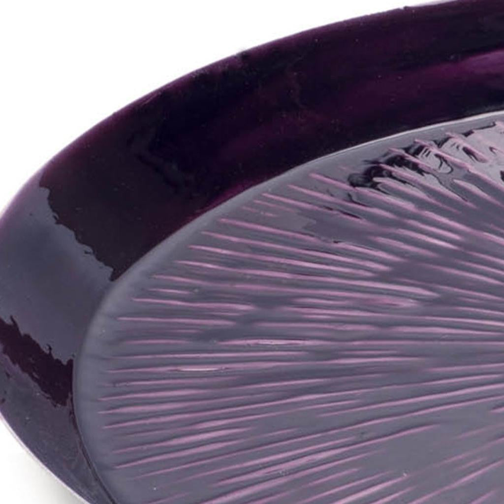 14" Purple Metal Etched Round Serving Tray - Loft&Timber