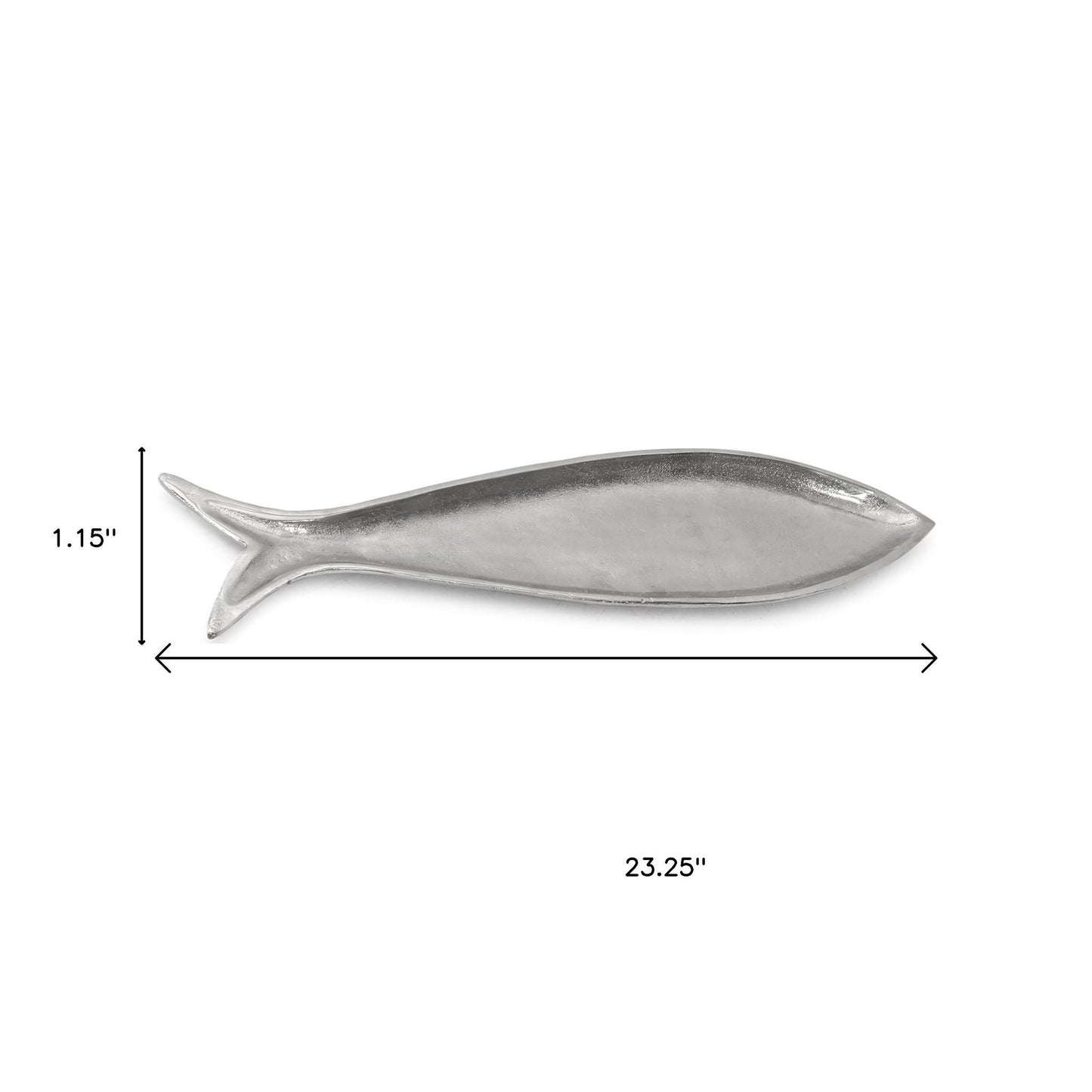 23" Silver Cast Aluminum Fish Serving Tray - Loft&Timber
