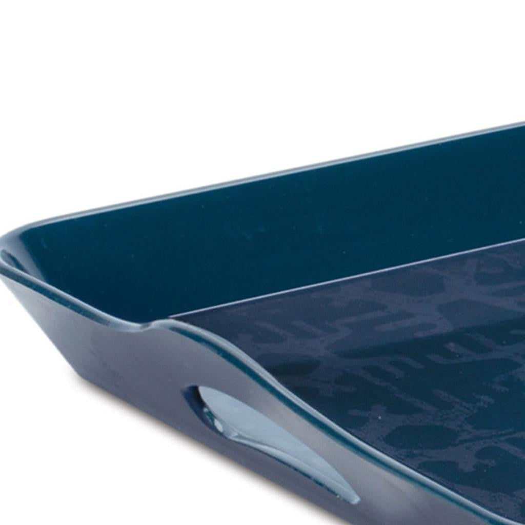 17" Blue Abstract Geo Printed Serving Tray - Loft&Timber