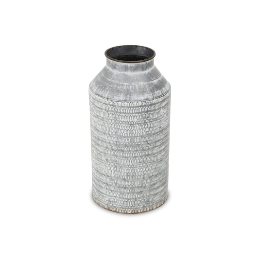 13" Gray Cylinder Metal Jug Vase - Loft&Timber