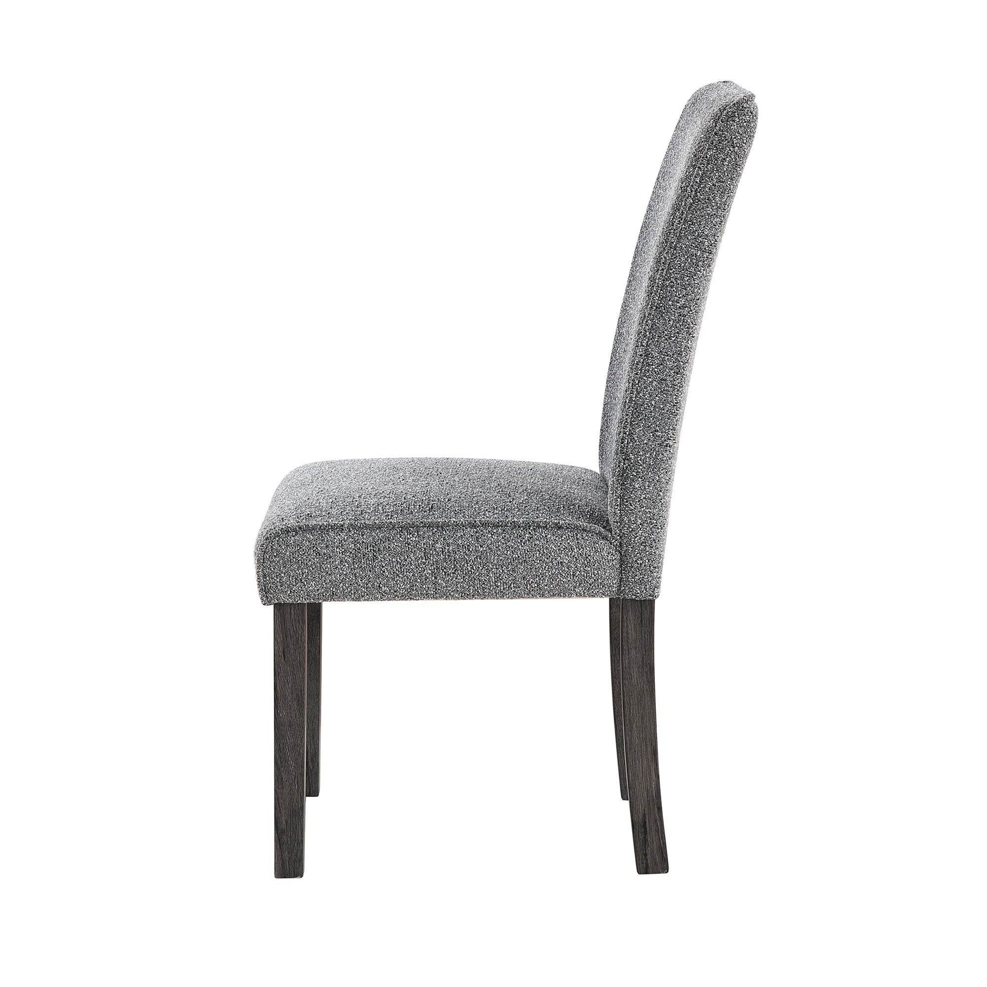 Set of Two Gray Upholstered Fabric Dining Side Chairs - Loft&Timber