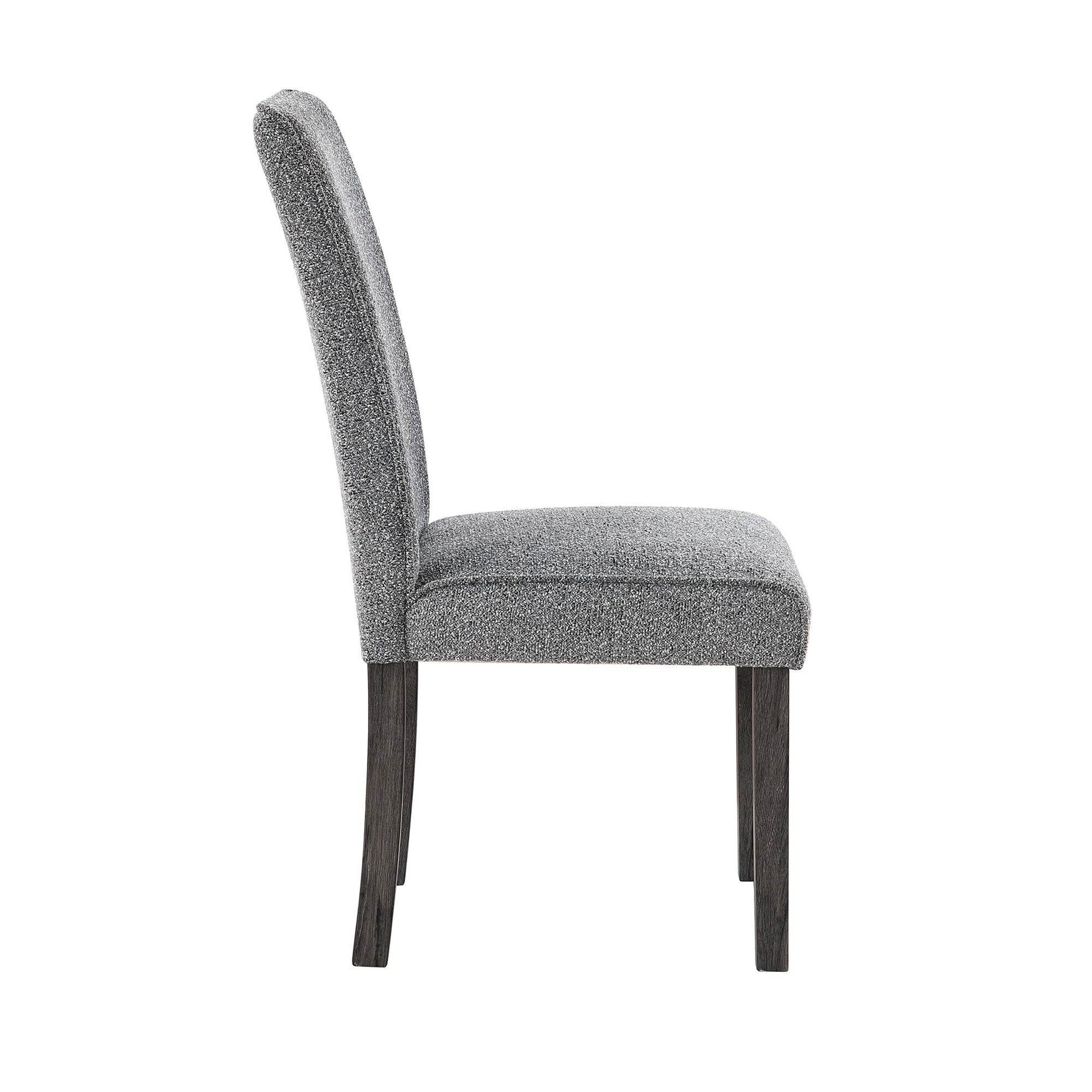 Set of Two Gray Upholstered Fabric Dining Side Chairs - Loft&Timber