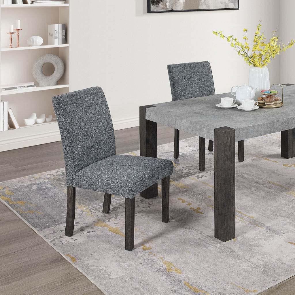 Set of Two Gray Upholstered Fabric Dining Side Chairs - Loft&Timber