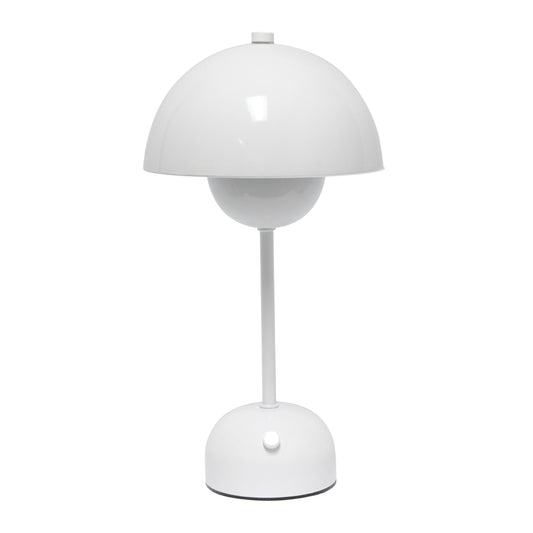 12" White Metal Table Lamp - Loft&Timber