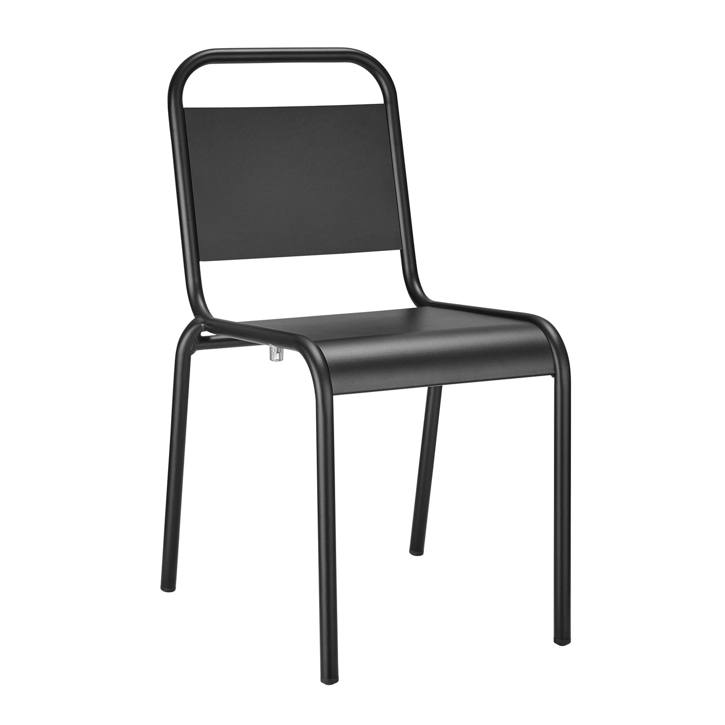 Set of Two Black Aluminum Dining Side Chairs - Loft&Timber
