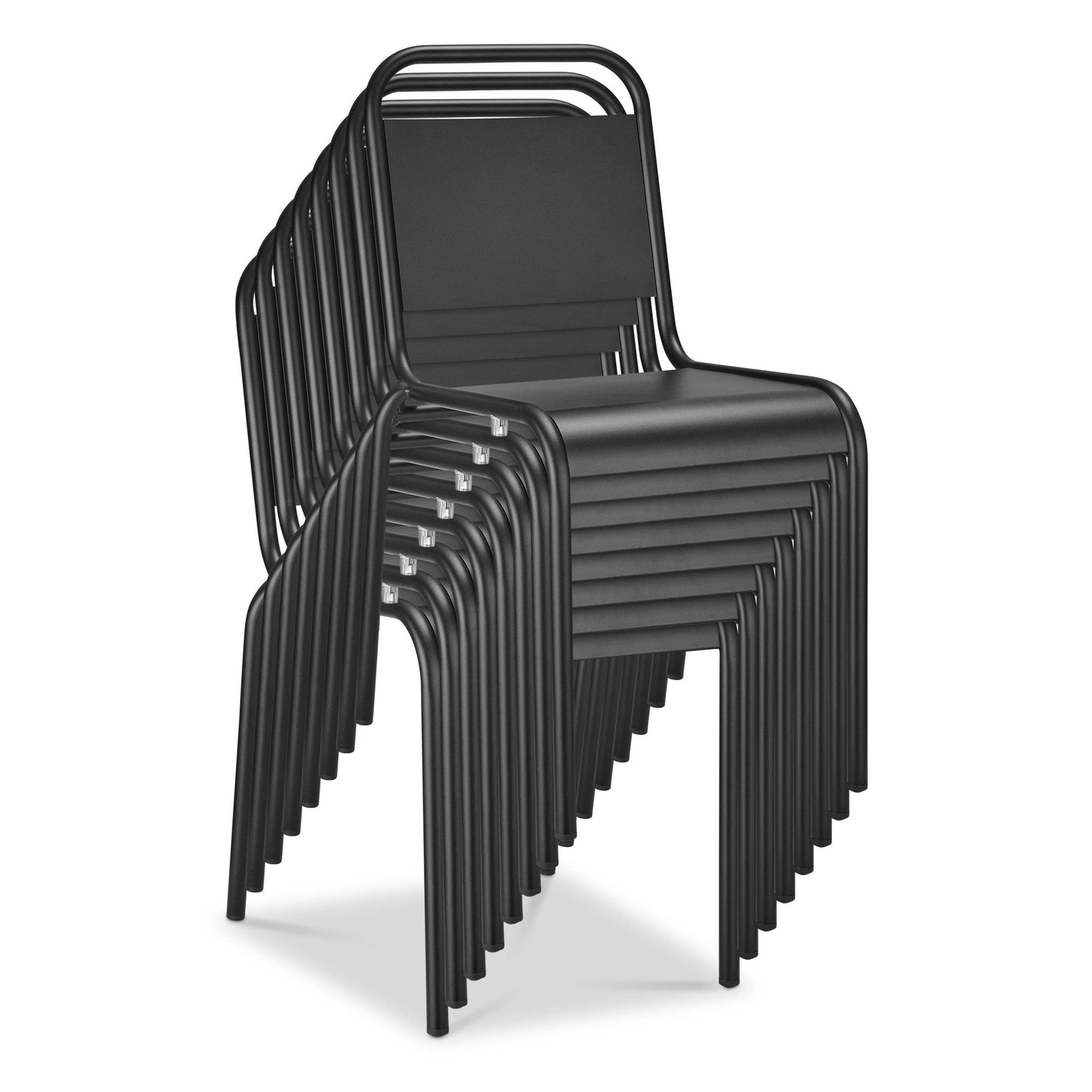 Set of Two Black Aluminum Dining Side Chairs - Loft&Timber
