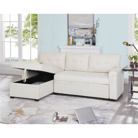 L-Shaped Velvet Sleeper Sectional with Storage - Loft&Timber