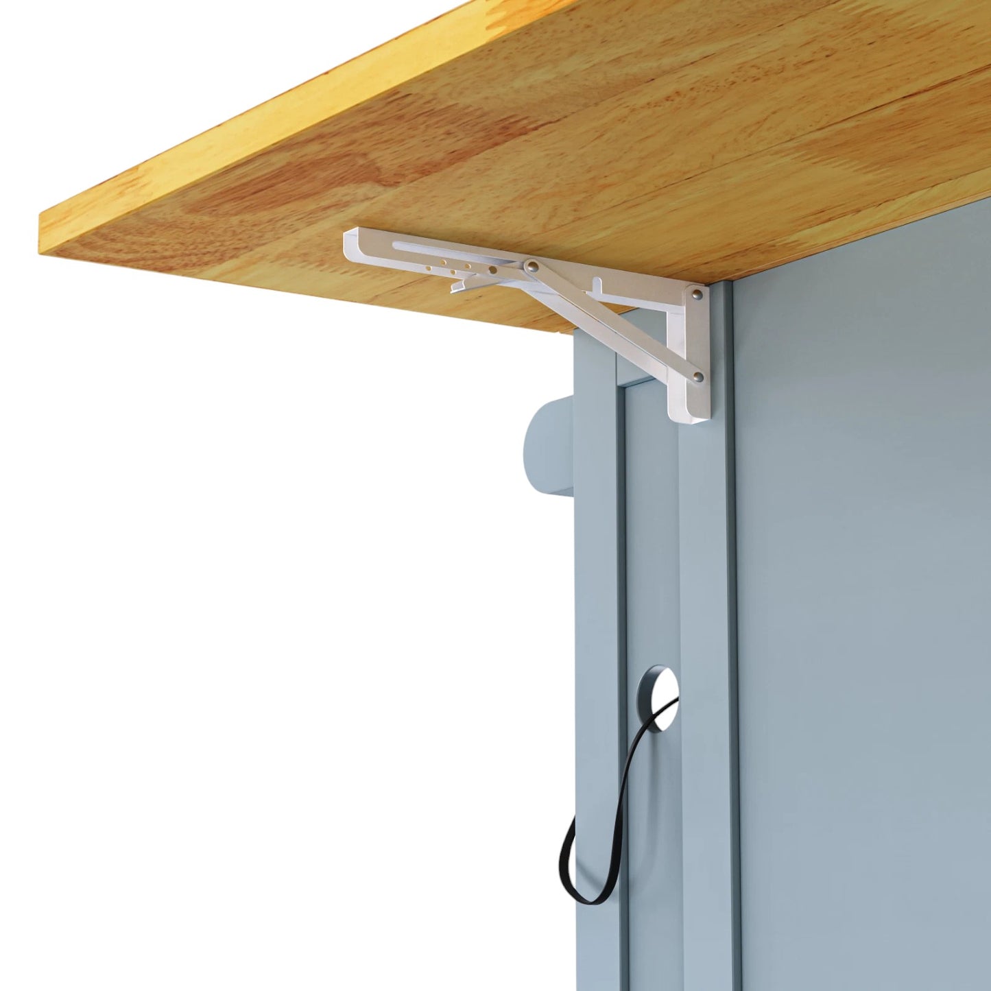 53" Light Blue Wood Rolling Kitchen Island With Storage-4