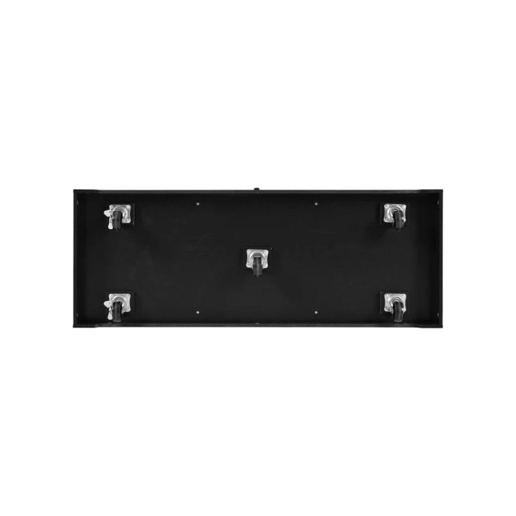 56" Black Wood Rolling Kitchen Island With Storage-4