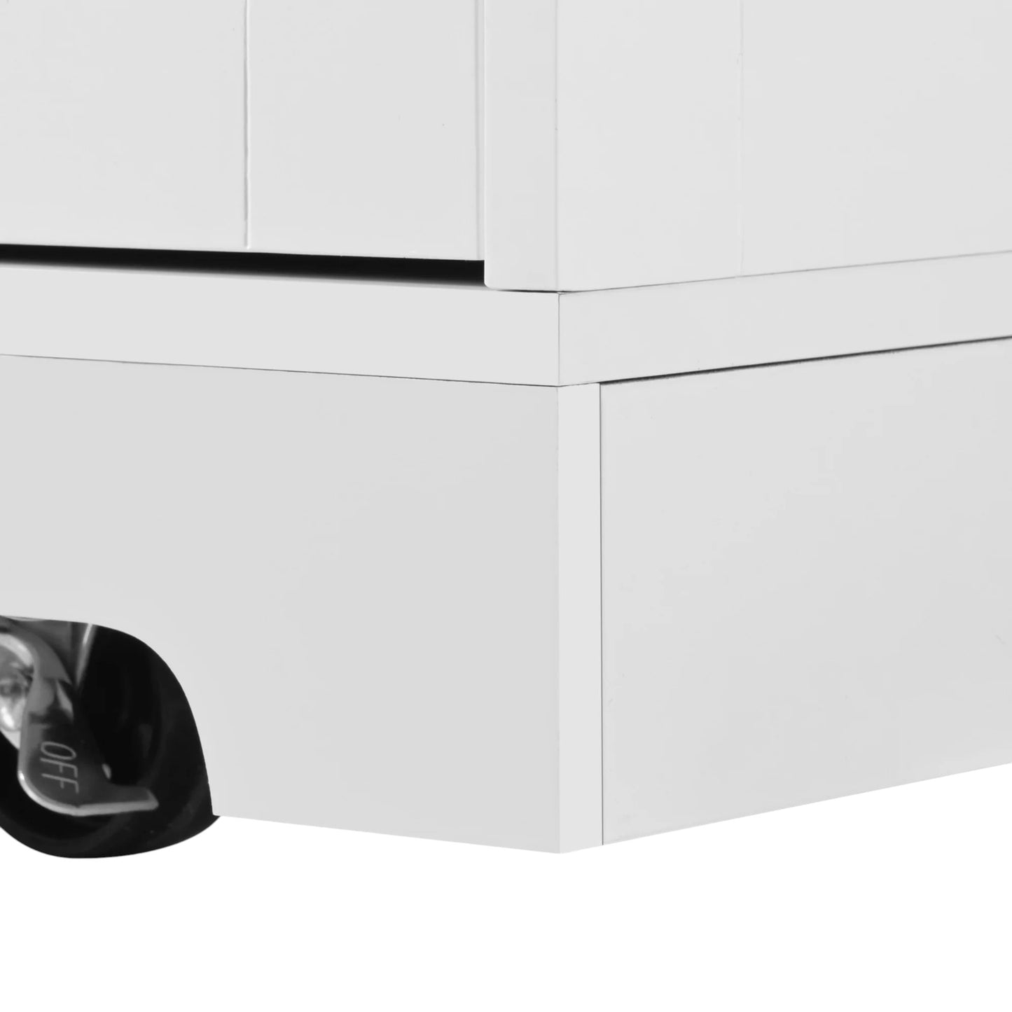 56" White Wood Rolling Kitchen Island With Storage-8
