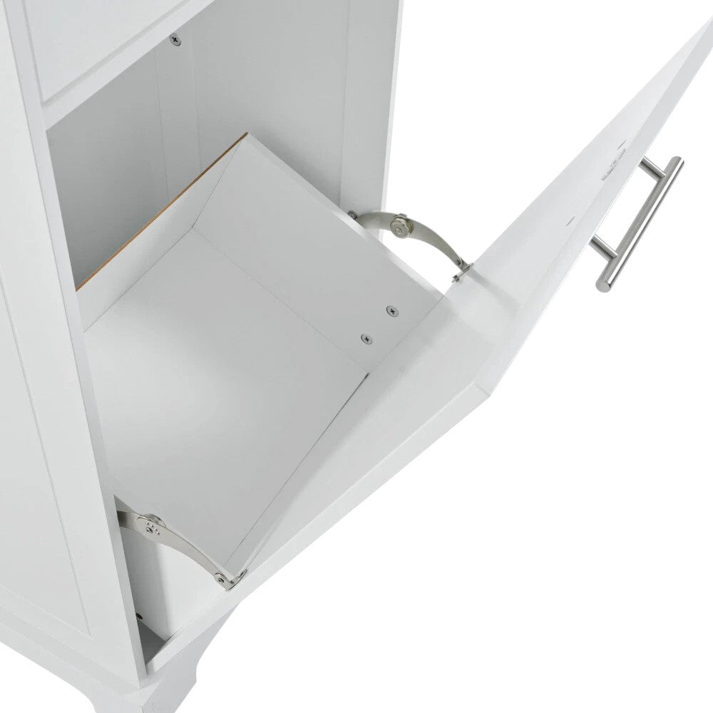 49" White Wood Rolling Kitchen Island With Storage-6