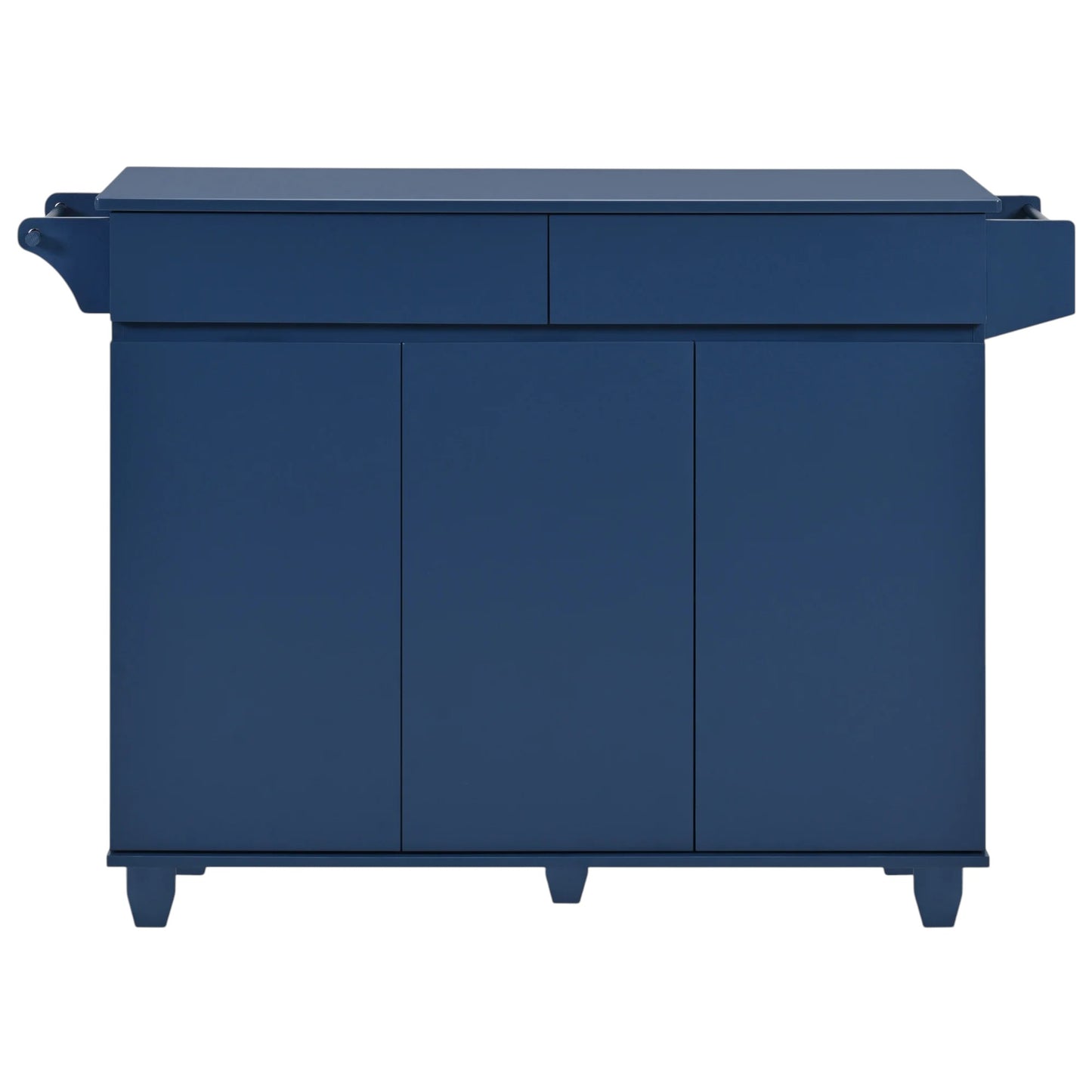 53" Navy Blue Wood Rolling Kitchen Island-3