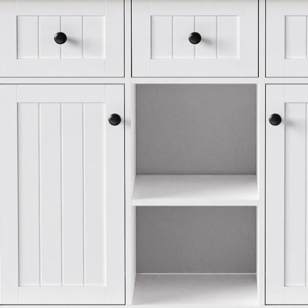 53" White Wood Rolling Kitchen Island With Storage-6