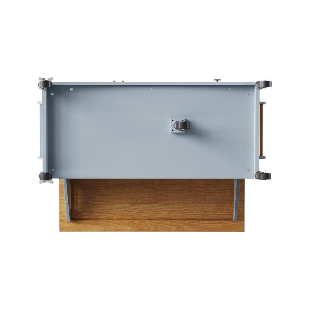 52" Light Blue Wood Rolling Kitchen Island-4