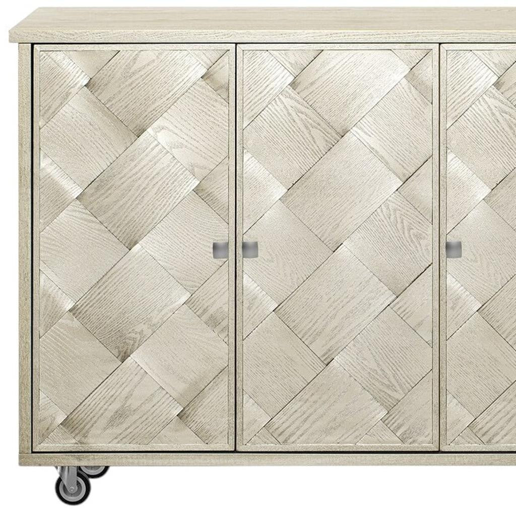 51" Champagne Wood Rolling Kitchen Island-5