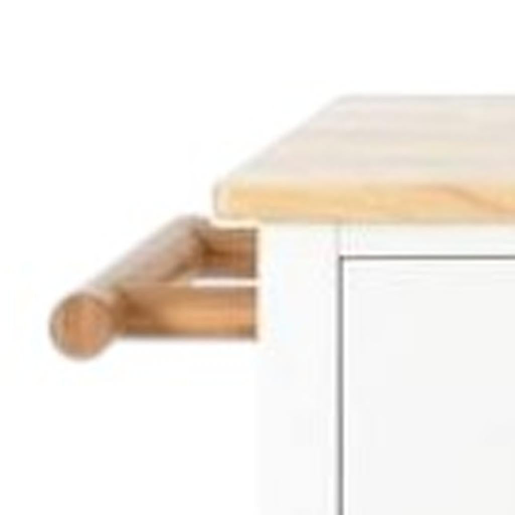 51" White Wood Rolling Kitchen Island-6