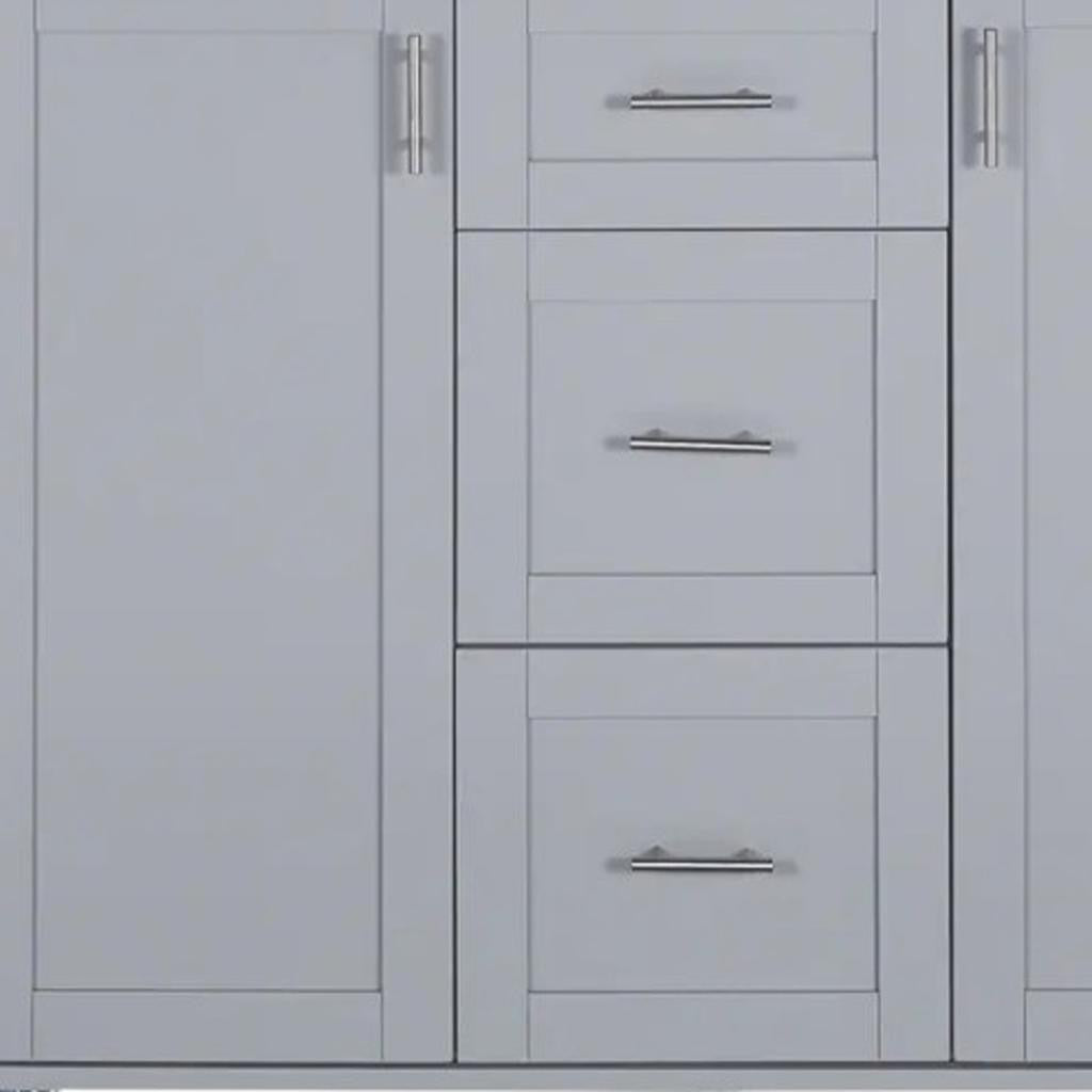 50" Gray Wood Rolling Kitchen Island-6