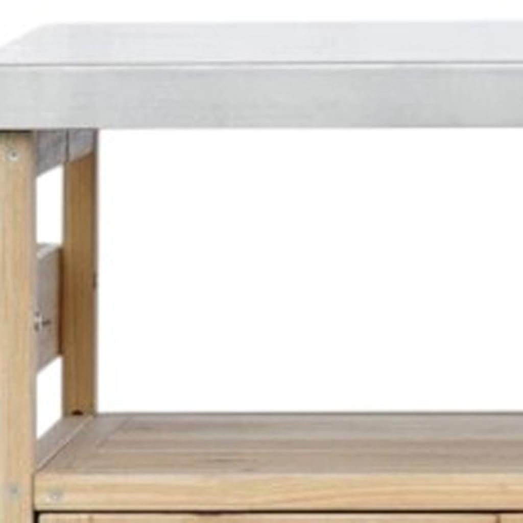 50" Natural Wood Rolling Kitchen Island With Storage-7