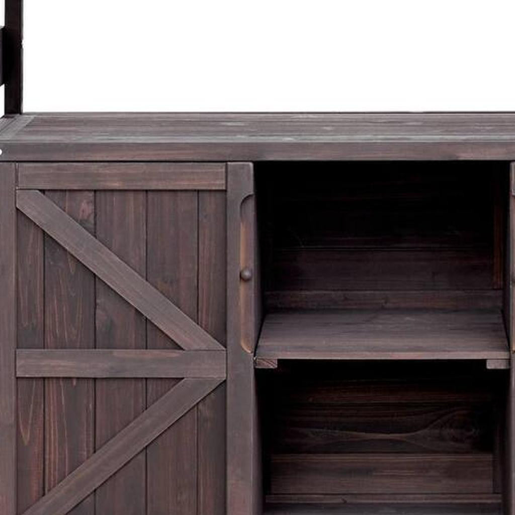 50" Brown Wood Rolling Kitchen Island With Storage-6