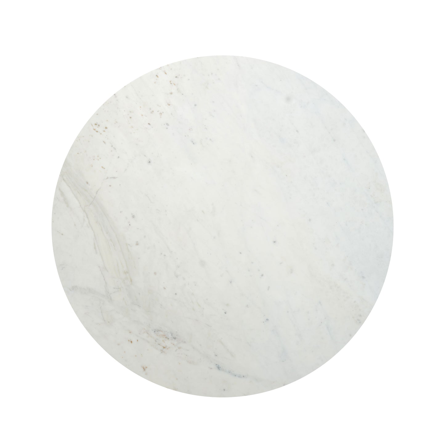 37" White and Black Genuine Marble and Iron Round Coffee Table - Loft&Timber