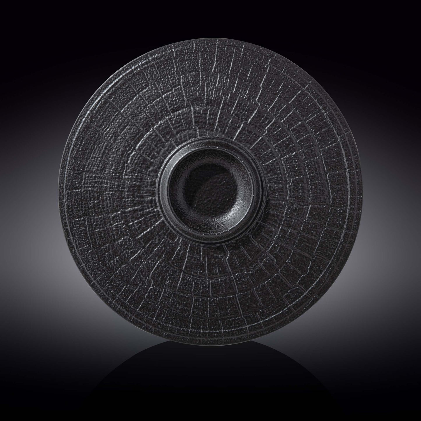 Black Porcelain Slate look Round Plate / Platter With Rustic Texture 13" inch - Loft&Timber
