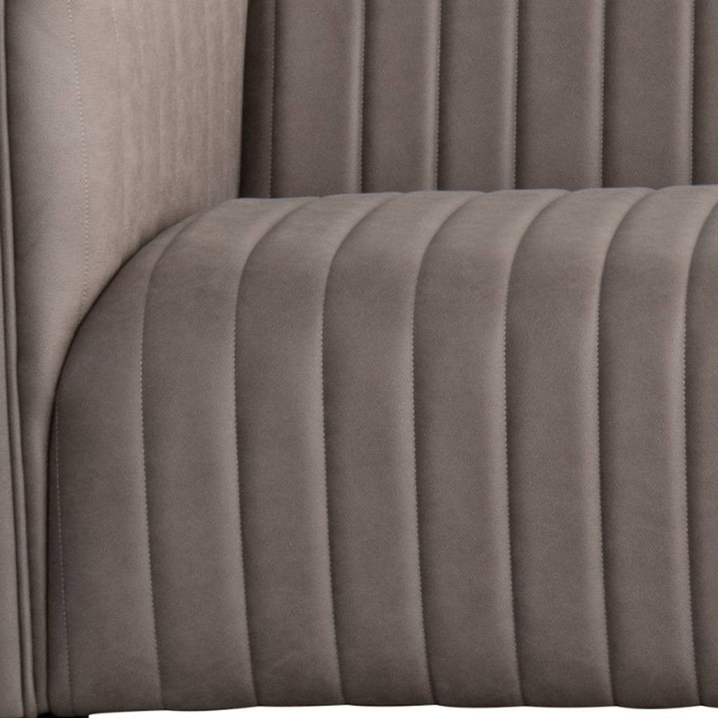 98" Light Brown Fabric Solid Wood Sofa-6