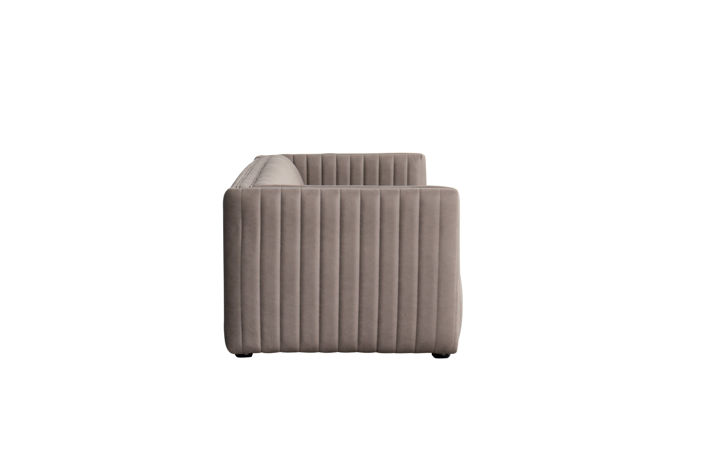 98" Light Brown Fabric Solid Wood Sofa-4