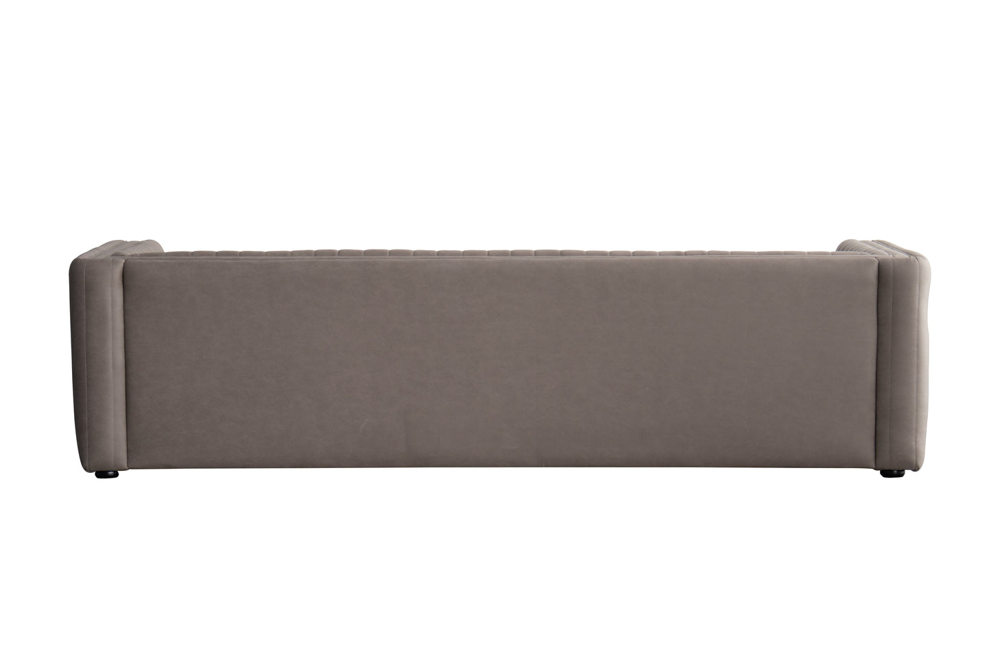 98" Light Brown Fabric Solid Wood Sofa-5