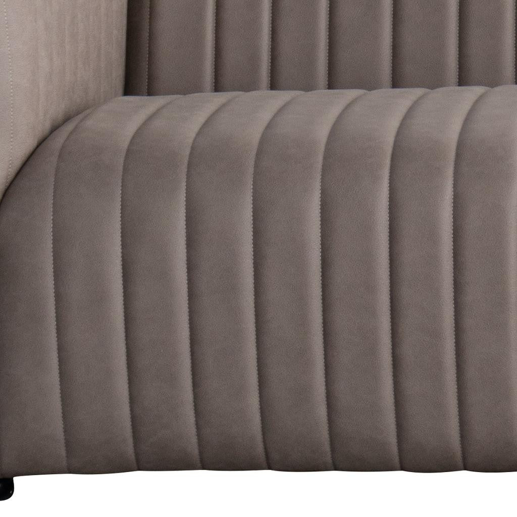 98" Light Brown Fabric Solid Wood Sofa-7