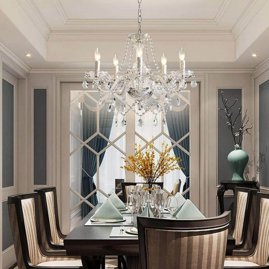 Saint Mossi 5 Light Modern Contemporary Elegant K9 Crystal Glass Chandelier Pendant Ceiling Lighting Fixture - Loft&Timber