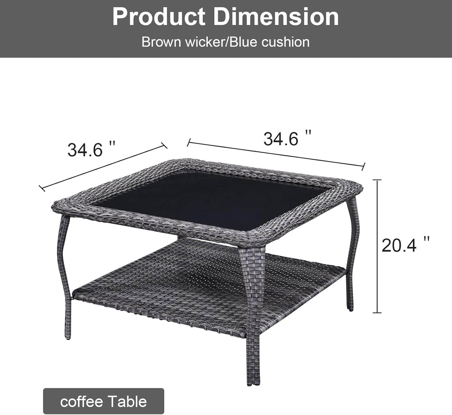 Eight Piece Outdoor Patio Furniture Set with Cushions - Loft&Timber