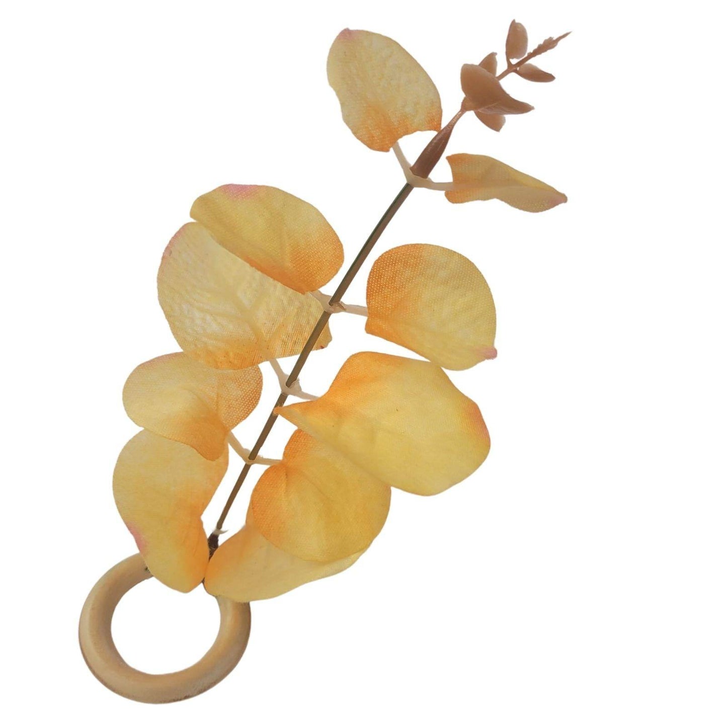 Set of 4 Yellow Leaf Eucalyptus Napkin Rings, Rustic Napkin Ring, Minimalist Tabledecor, Oriental Tabledeco - Loft&Timber