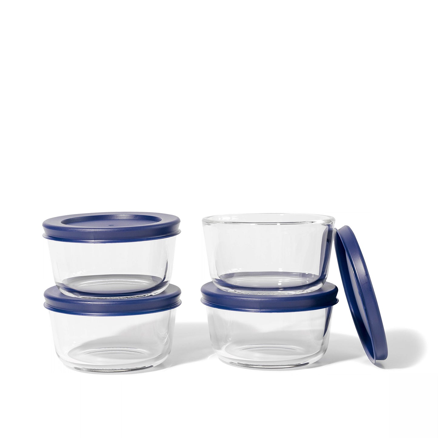 Glass Food Storage Containers - 8 Piece .7oz Set (4 Containers + 4 Lids) - Loft&Timber