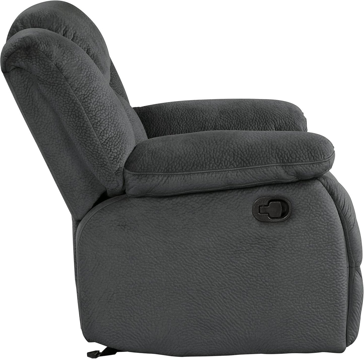 Home Theater Seating, Wall Hugger Manual Reclining Sofa, 3-Seat Dual Recliner Sofa for Living Room, 90’’W Sofa, Charcoal - Loft&Timber