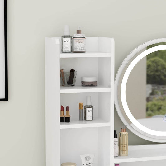 Vanity Desk Set with Lighted Mirror and Jewelry Organizer - Loft&Timber