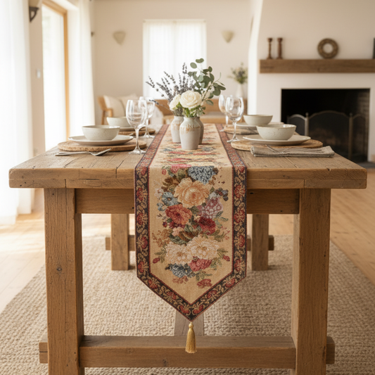 Tache Colorful Country Rustic Floral Morning Awakening Table Runner (3089B)-1