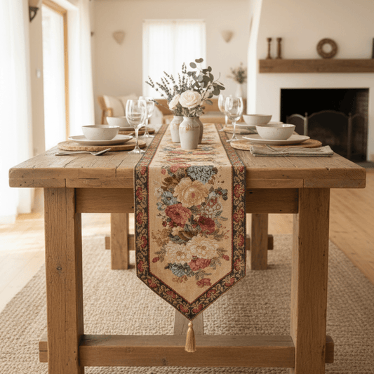 Tache Colorful Country Rustic Floral Morning Awakening Table Runner - Loft&Timber