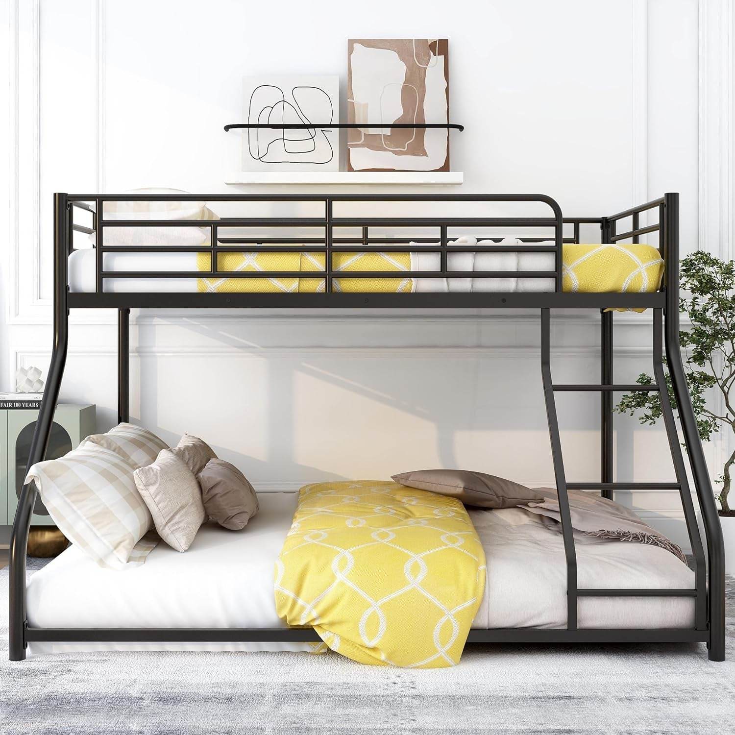 Twin over Queen Bunk Bed frame in Black - Loft&Timber