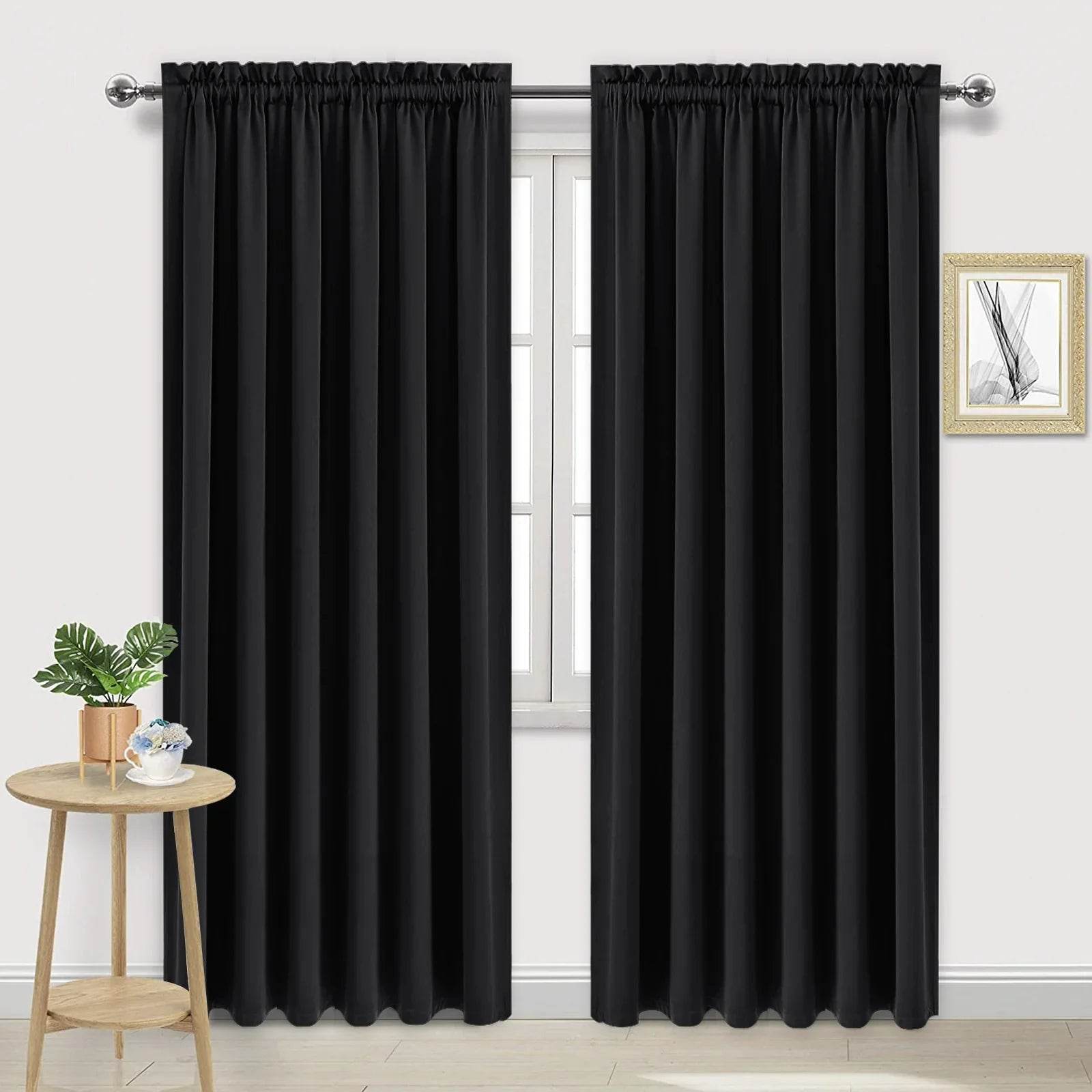 DWCN Rod Pocket Blackout Curtains, Set of 2 Panels - Loft&Timber