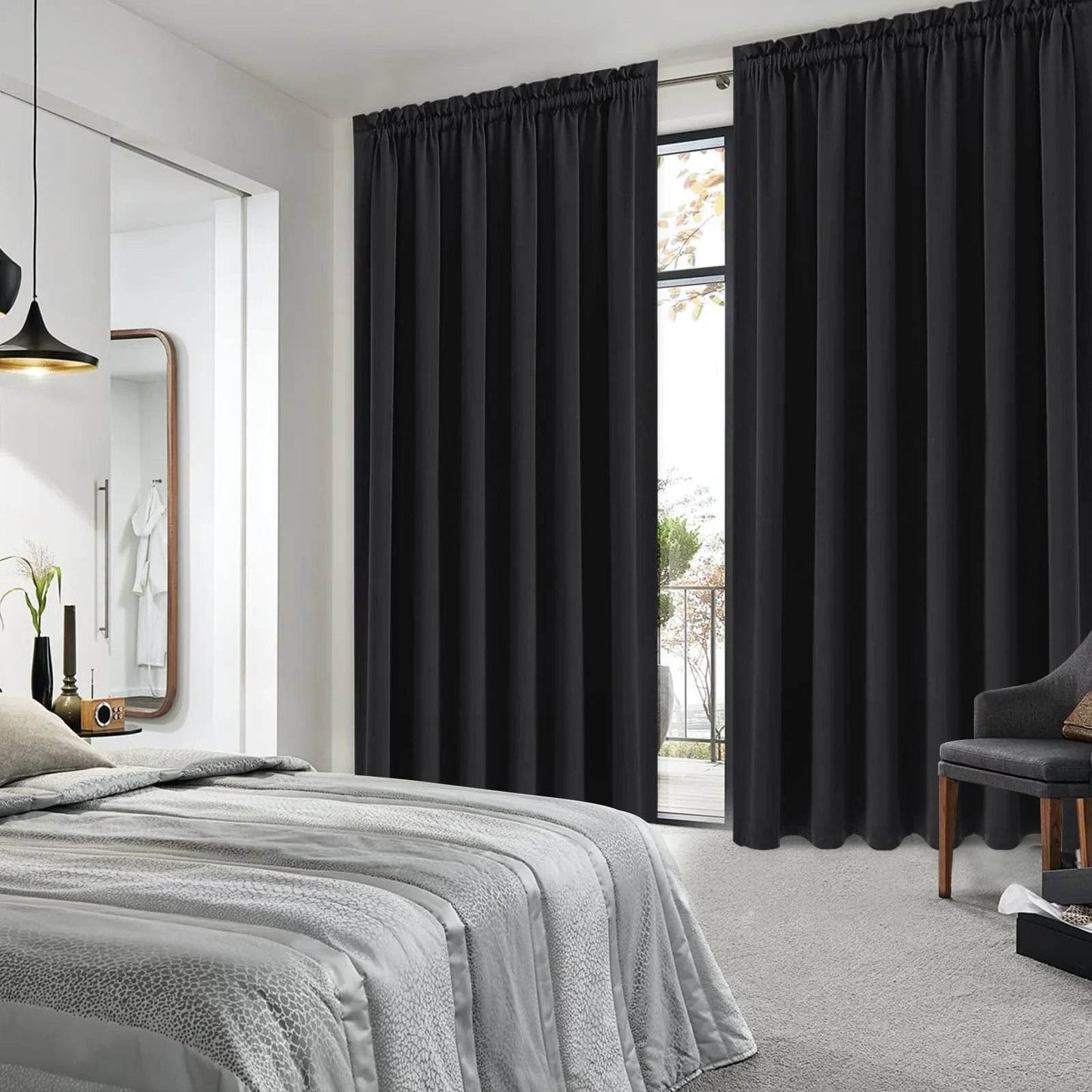 DWCN Rod Pocket Blackout Curtains, Set of 2 Panels - Loft&Timber