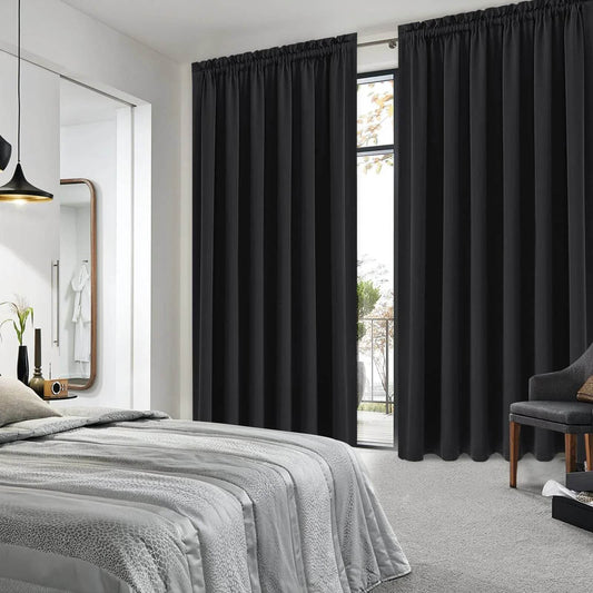 DWCN Rod Pocket Blackout Curtains, Set of 2 Panels - Loft&Timber